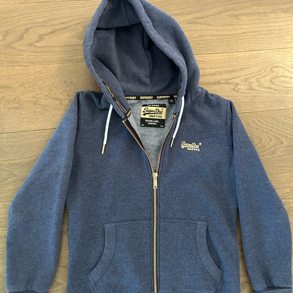 Superdry Blue Hoodie size 10 good condition